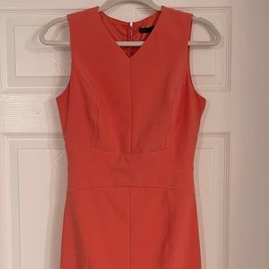 White House Black Market Structured Dress, Size 4, Coral